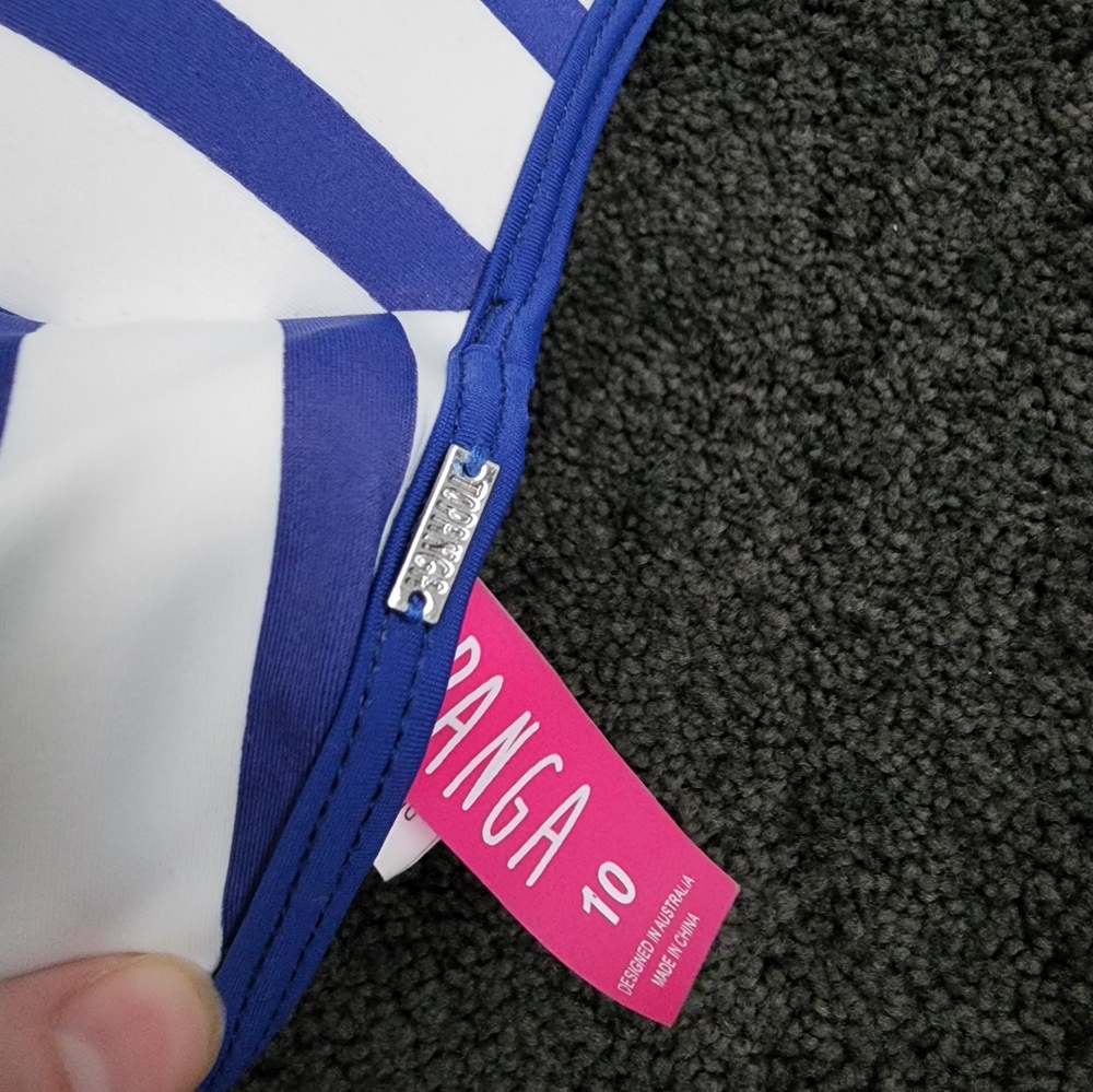 Topanga Bikini Set Blue and White Stripes - Picture 3 of 9